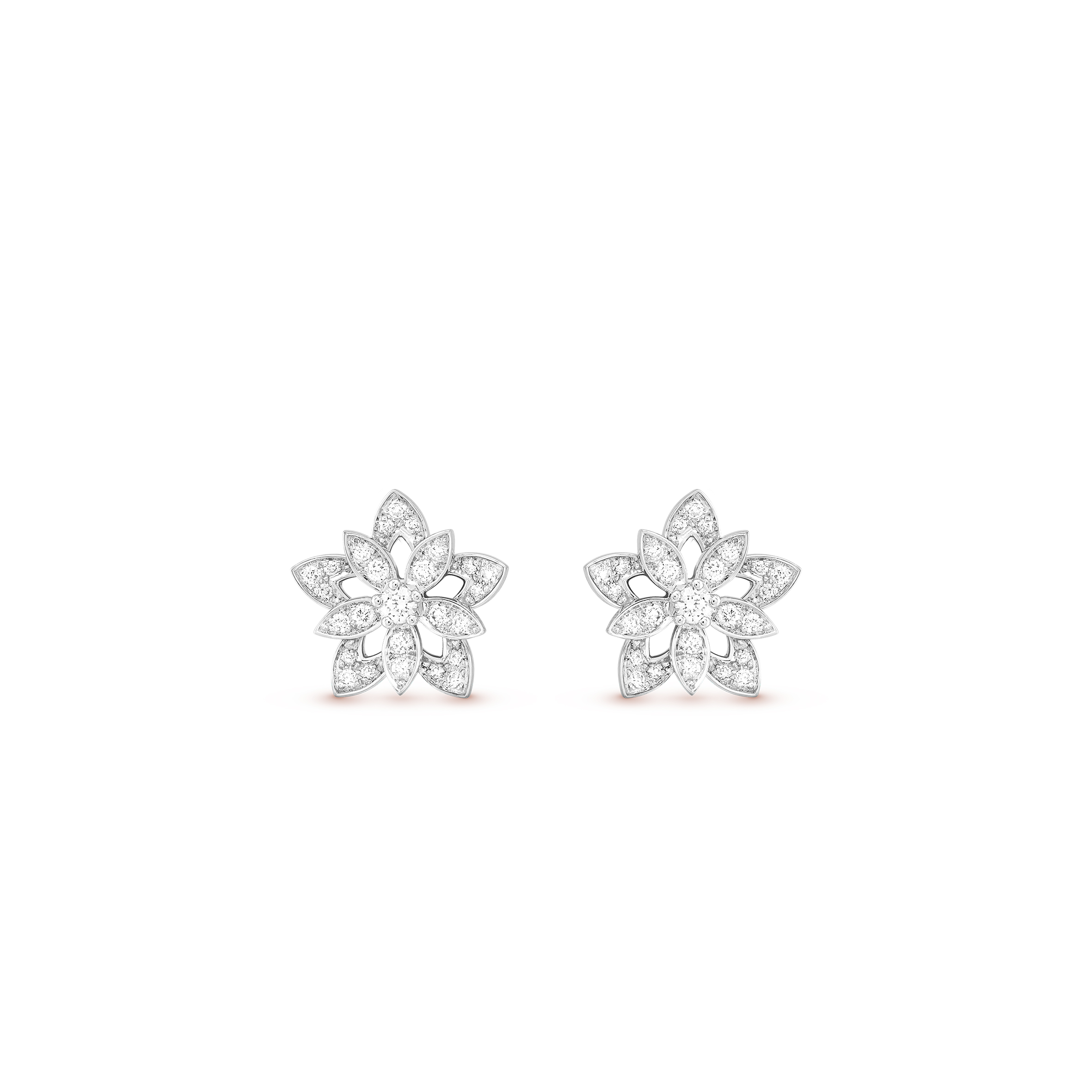 VAN CLEEF ARPELS LOTUS OPENWORK EARRINGS MINI MODEL VCARP0ZV00